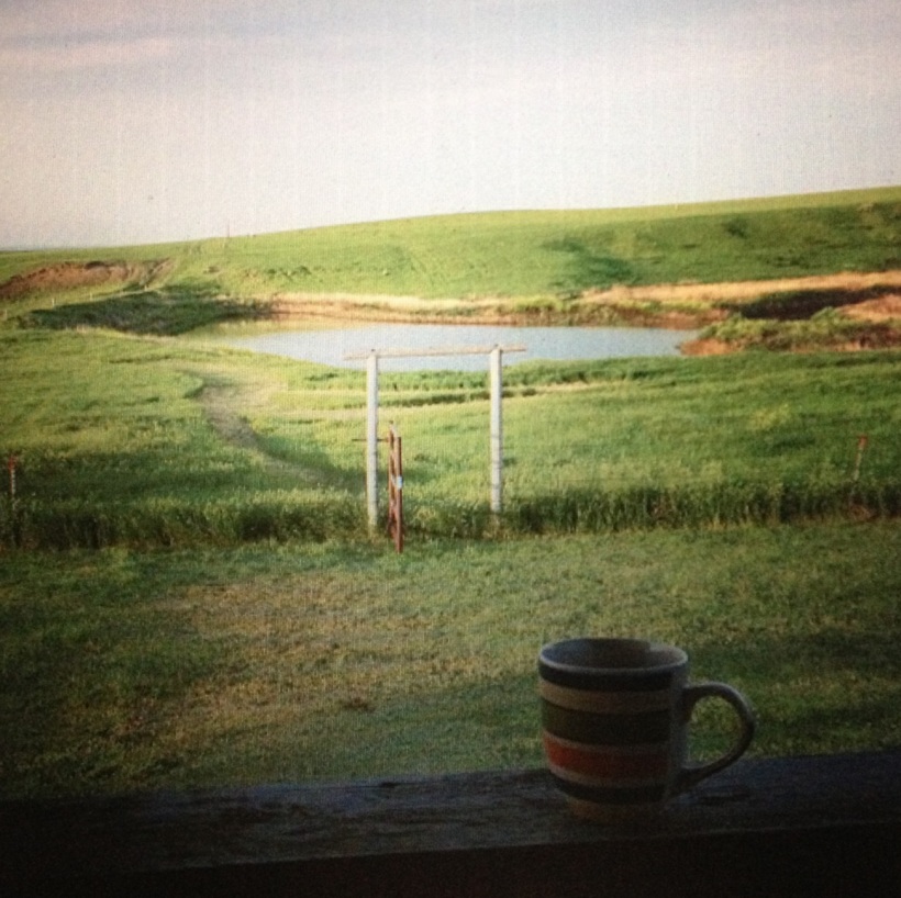 Morning coffee on the porch of the Prairie Parlor. 